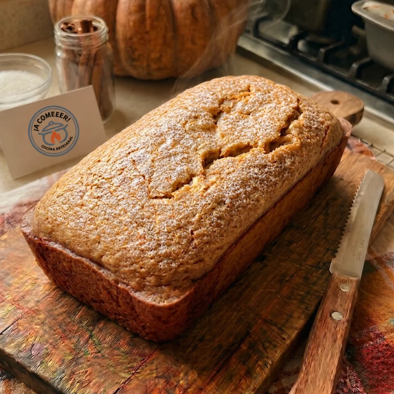 Panqué de calabaza de Castilla con un toque de azúcar glass